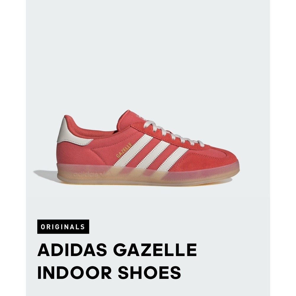 Adidas Gazelle Indoor Shoes Size 10 Men's Women's 11-11.5 Red Gum Sole Blokelore